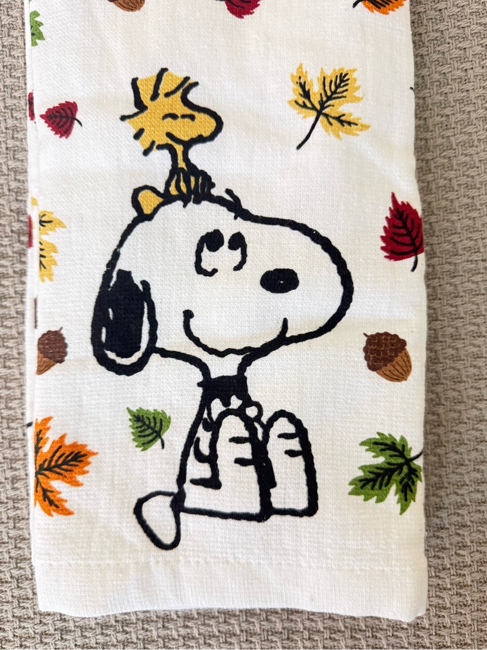 Peanuts Snoopy Fall Pumpkin Kitchen Towels Set 2 NWT Snoopy & Woodstock Fall - Picture 4 of 5